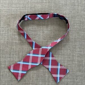 Tommy Hilfiger Red and Blue Geometric Bow Tie